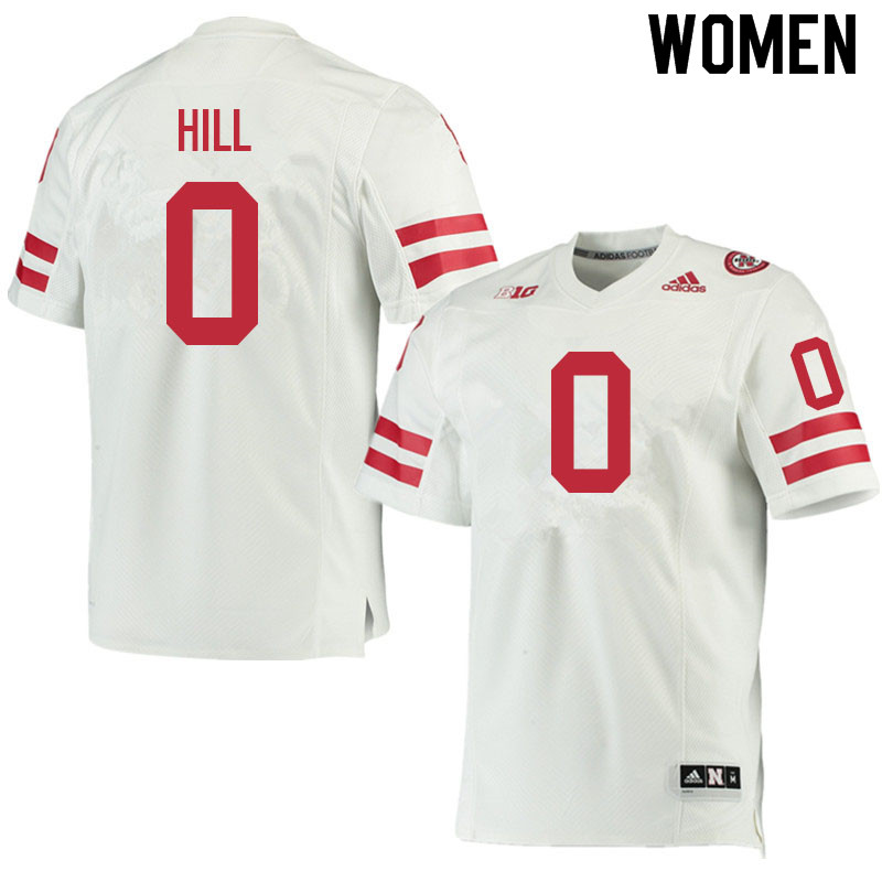 Women #0 Tommi Hill Nebraska Cornhuskers College Football Jerseys Sale-White - Click Image to Close